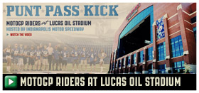 MotoGP Riders Play Football at Lucas Oil Stadium Indianapolis