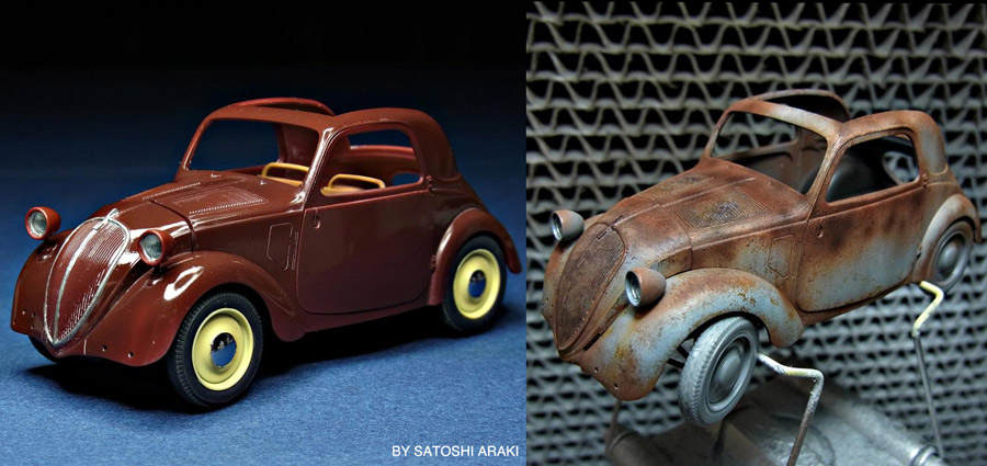 Simca 5 Car Before and After