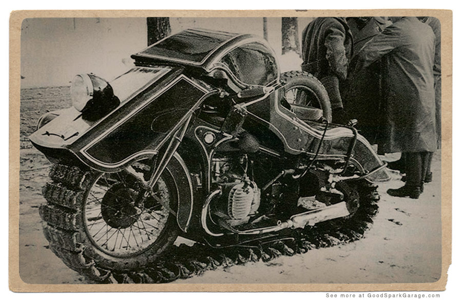 The 1936 BMW Schneekrad for when the going gets snowy.