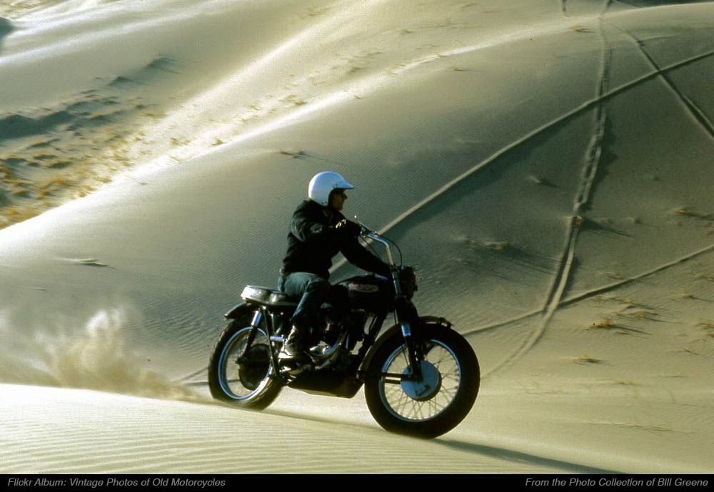 Kelso Dunes on a Triumph
