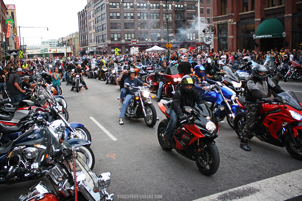 Motorcycles On Meridian Indianapolis Scene