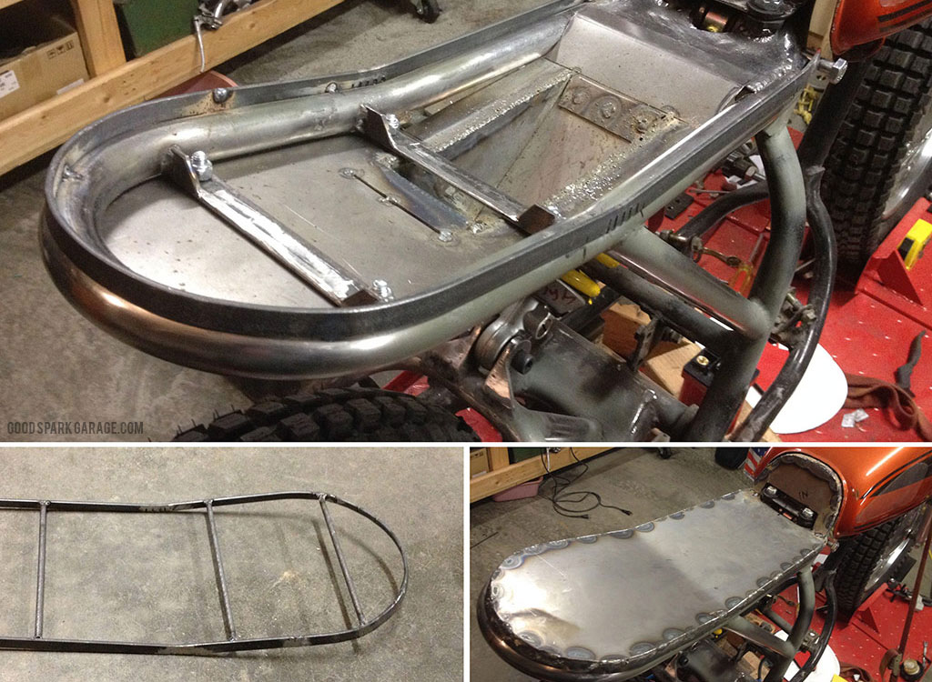 Battery tray and seat pan